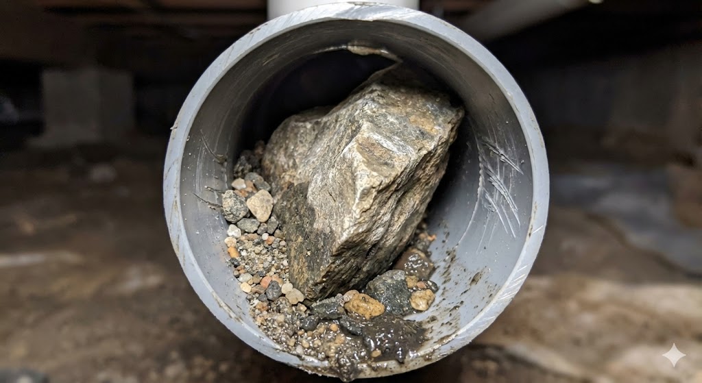 Cano Entupido com Pedra