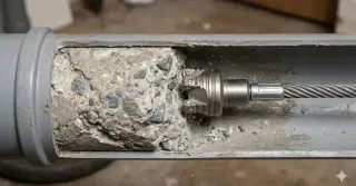 Cano Entupido com Cimento